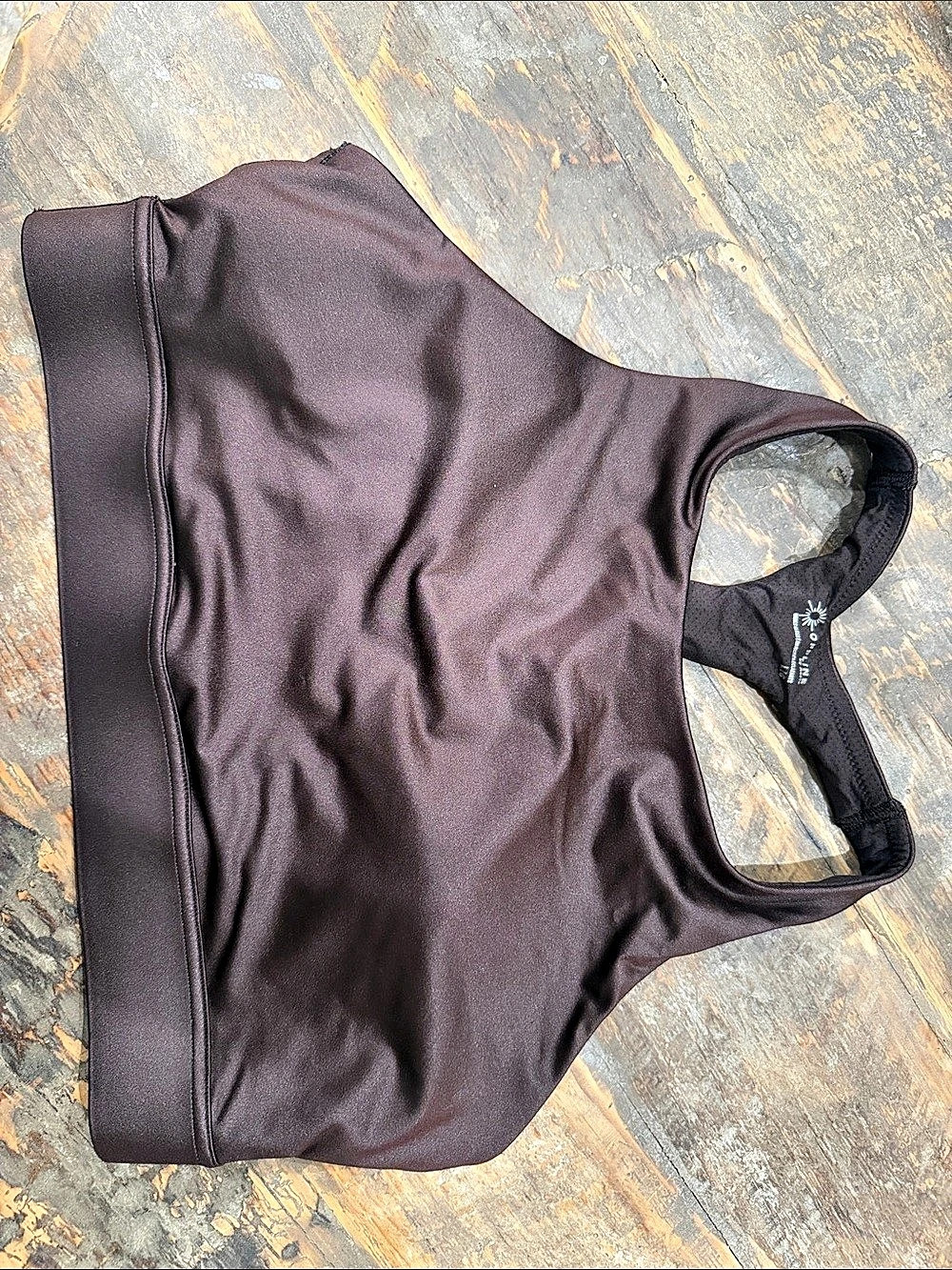 Offline by Aerie Goals Gloss High Neck Sports Bra Black Large